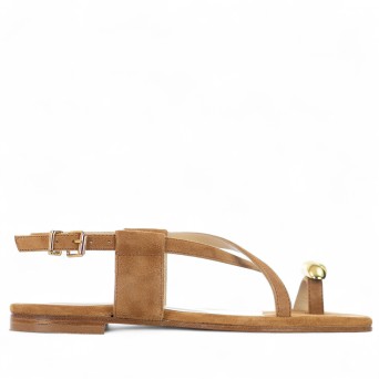 SIANOVIAROMA - Sandale daim avec accessoire en métal