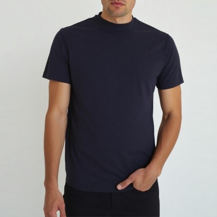 OUT/FIT - Camiseta elástica de cuello redondo con logotipo OUT/FIT - Camiseta elástica de cuello redondo con logotipo