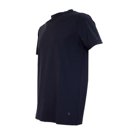 OUT/FIT - Camiseta elástica de cuello redondo con logotipo OUT/FIT - Camiseta elástica de cuello redondo con logotipo