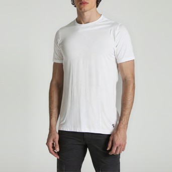OUT/FIT - No-stretch crewneck T-shirt with logo