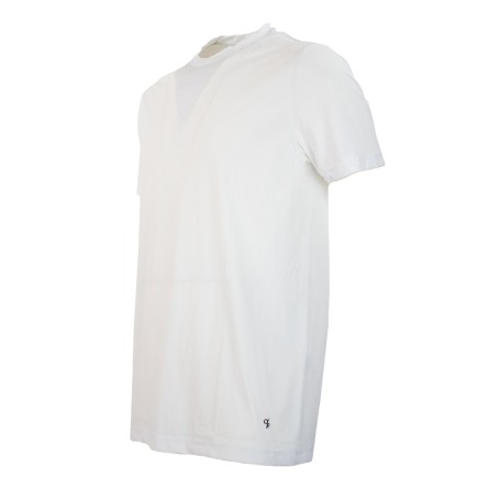 OUT/FIT - Camiseta elástica de cuello redondo con logotipo OUT/FIT - Camiseta elástica de cuello redondo con logotipo