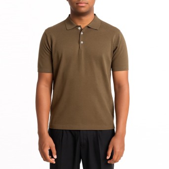 OUT/FIT - Three-button cotton knit polo shirt