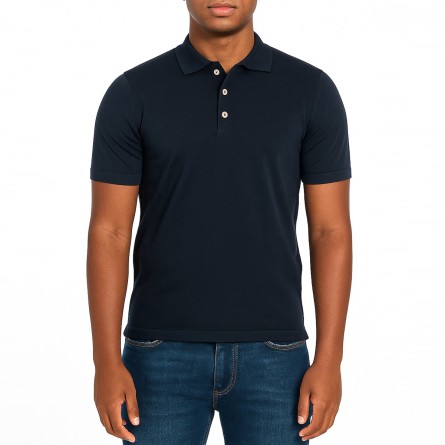 OUT/FIT - Three-button cotton knit polo shirt