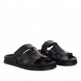 VINCENT VEGA - Calfskin leather slipper with double buckle 2