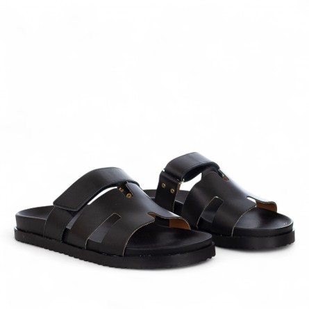 VINCENT VEGA - Zapatilla de piel de becerro con doble hebilla