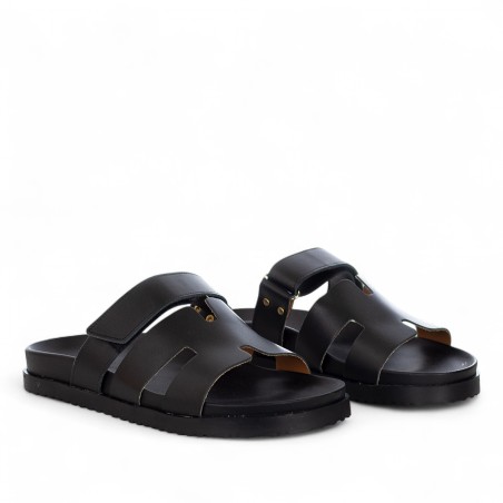 VINCENT VEGA - Zapatilla de piel de becerro con doble hebilla