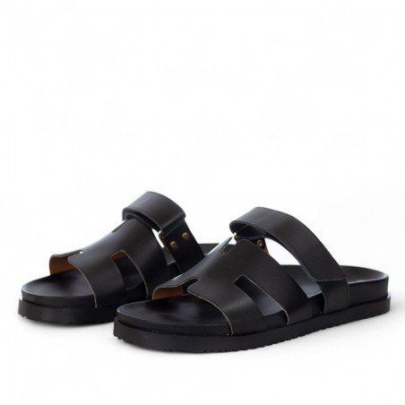 VINCENT VEGA - Zapatilla de piel de becerro con doble hebilla