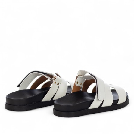 VINCENT VEGA - Calfskin leather slipper with velcro