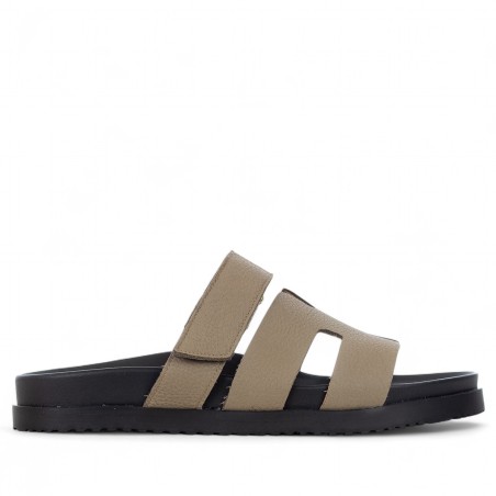 VINCENT VEGA - Calfskin leather slipper with velcro