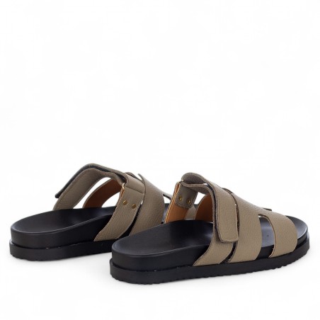 VINCENT VEGA - Calfskin leather slipper with velcro