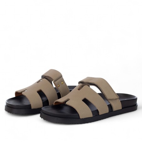 VINCENT VEGA - Calfskin leather slipper with velcro