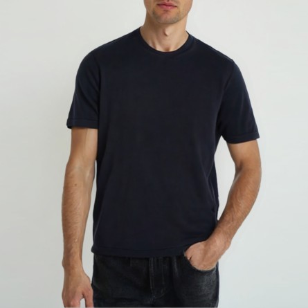 OUT/FIT - T-shirt in maglia di cotone con patch logo OUT/FIT - T-shirt in maglia di cotone con patch logo