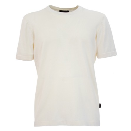 OUT/FIT - T-shirt in maglia di cotone con patch logo OUT/FIT - T-shirt in maglia di cotone con patch logo