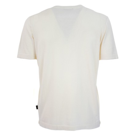 OUT/FIT - T-shirt in maglia di cotone con patch logo OUT/FIT - T-shirt in maglia di cotone con patch logo