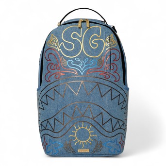 SPRAYGROUND - Backpack METALLIC PRINTED DENIM SHARK DLXSV