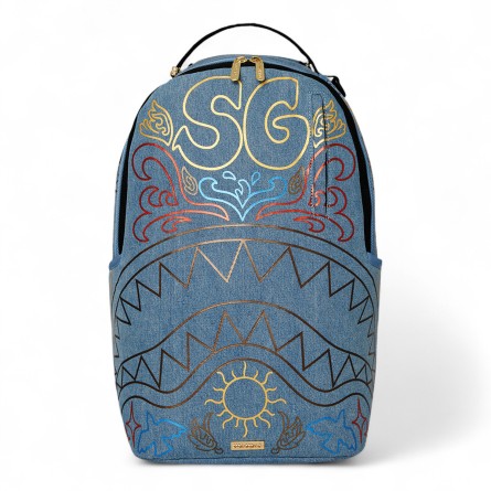 SPRAYGROUND - Backpack METALLIC PRINTED DENIM SHARK DLXSV