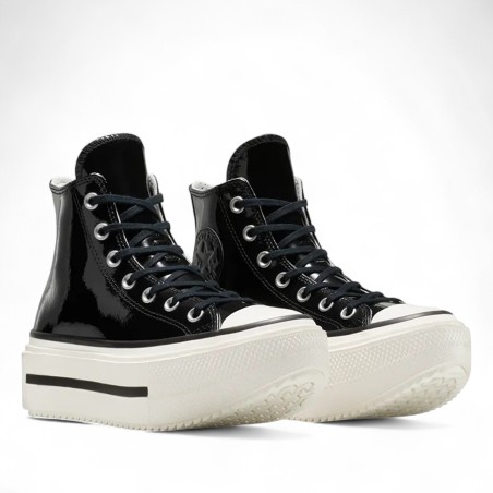 CONVERSE - Baskets Chuck Taylor All Star Lift Double Stack Platform Cuir verni