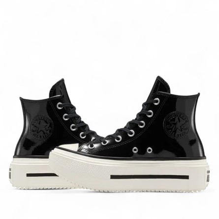 CONVERSE - Baskets Chuck Taylor All Star Lift Double Stack Platform Cuir verni
