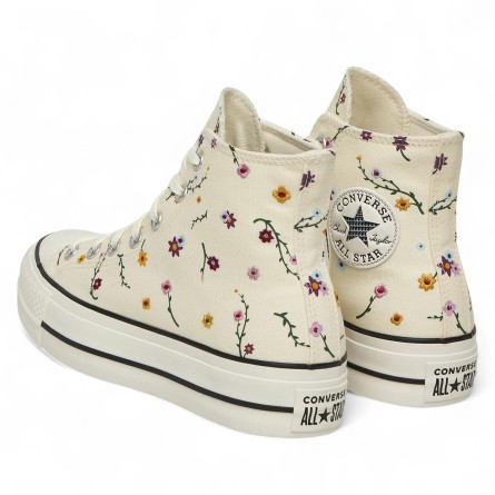CONVERSE - Turnschuhe Chuck Taylor All Star Lift Plattform gestickten Blüten