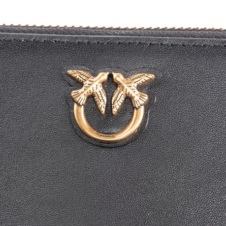 PINKO - Portefeuille en cuir Diamond Cut Love Birds