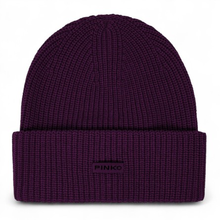 PINKO - Wool blend cap with logo patch