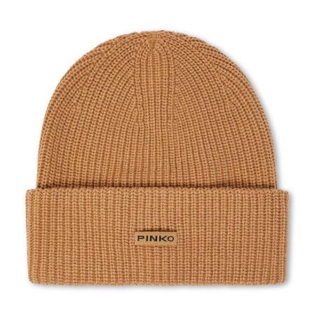 PINKO - Wool blend cap with logo patch