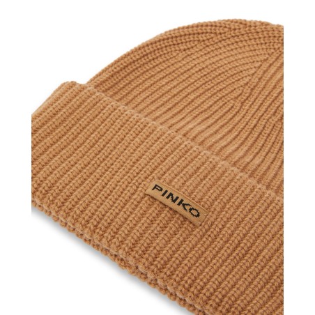 PINKO - Berretto in misto lana con patch logo