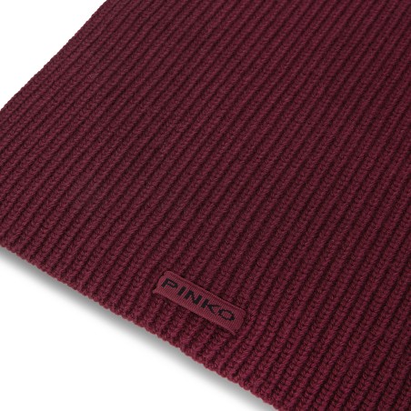 PINKO - Wool blend scarf with logo patch