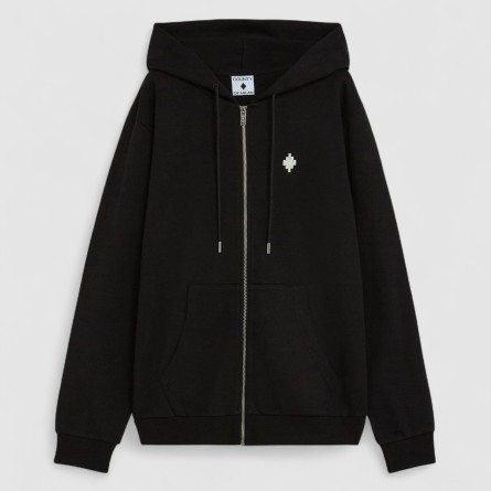 COUNTY OF MILAN - Felpa full zip con cappuccio Washed Effecty Logo