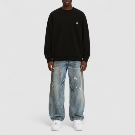 COUNTY OF MILAN - Sweatshirt mit Rundhalsausschnitt und Logo aus gewaschenem Effekt