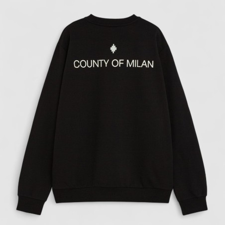COUNTY OF MILAN - Sudadera de cuello redondo Washed Effect con logotipo