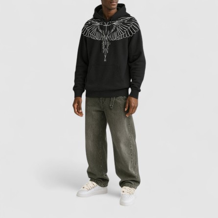 COUNTY OF MILAN - Hoodie with geometric eagle print