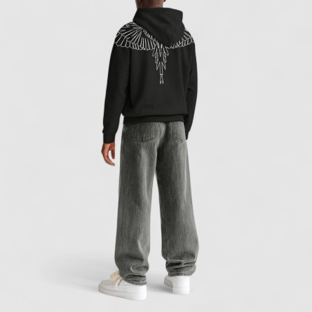 COUNTY OF MILAN - Sudadera con capucha y estampado geométrico de águilas