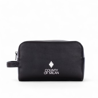 COUNTY OF MILAN - Beauty case in ecopelle con logo stampato