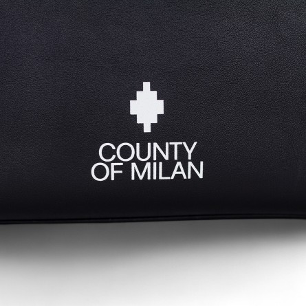 COUNTY OF MILAN - Faux leather beauty case with printed logo