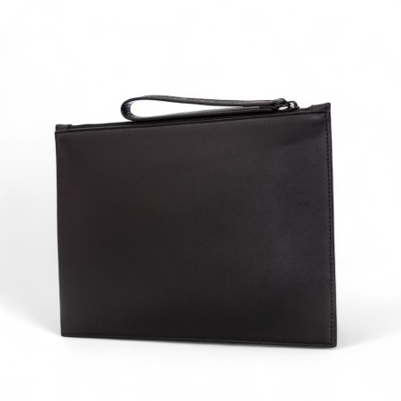 COUNTY OF MILAN - Faux leather clutch bag with printed logo