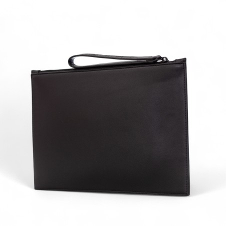 COUNTY OF MILAN - Faux leather clutch bag with printed logo