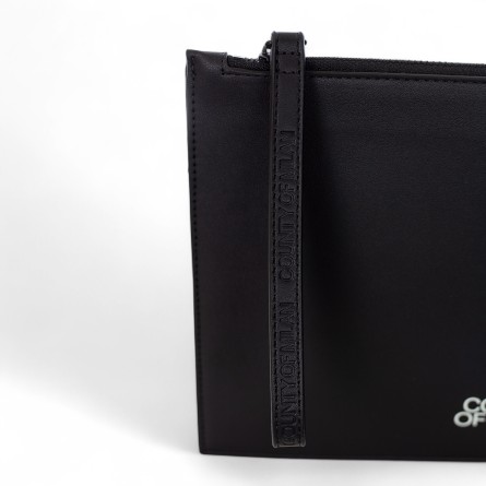 COUNTY OF MILAN - Bolso de mano de piel sintética con logotipo impreso