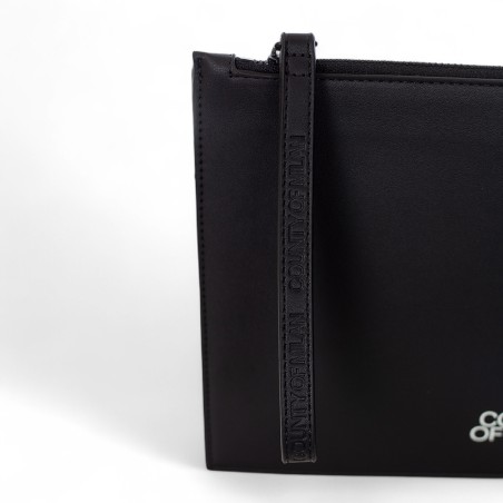 COUNTY OF MILAN - Faux leather clutch bag with printed logo