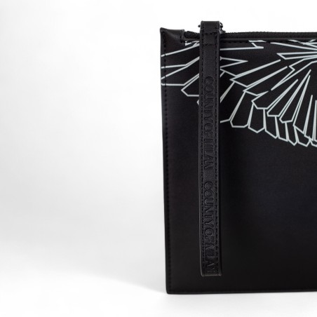 COUNTY OF MILAN - Pochette in ecopelle con stampa Wings