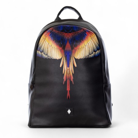 COUNTY OF MILAN - Faux leather backpack with Wings print