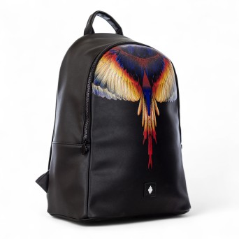 COUNTY OF MILAN - Faux leather backpack with Wings print 2