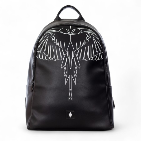 COUNTY OF MILAN - Faux leather backpack with Wings print