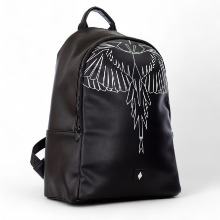 COUNTY OF MILAN - Faux leather backpack with Wings print