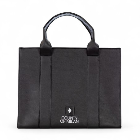 COUNTY OF MILAN - Borsa a mano in ecopelle con patch logo