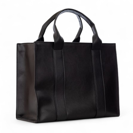 COUNTY OF MILAN - Handtasche aus Kunstleder mit Logoaufnäher COUNTY OF MILAN - Handtasche aus Kunstleder mit Logoaufnäher