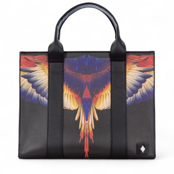 COUNTY OF MILAN - Borsa a mano in ecopelle con stampa Wings