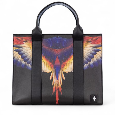 COUNTY OF MILAN - Borsa a mano in ecopelle con stampa Wings