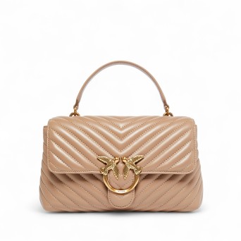 PINKO - Medium Love Bag Sac à main Puff en cuir nappa à chevrons