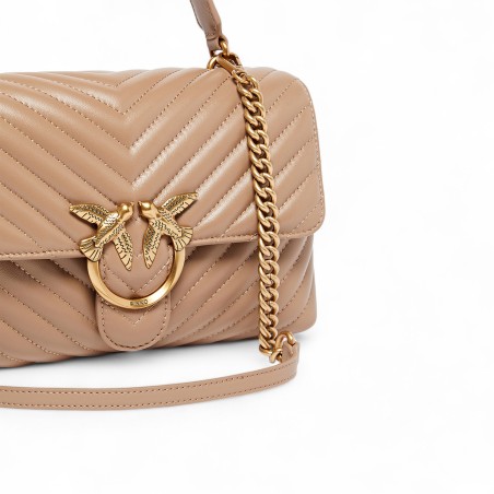 PINKO - Bolso Love Bag Puff mediano en napa chevron
